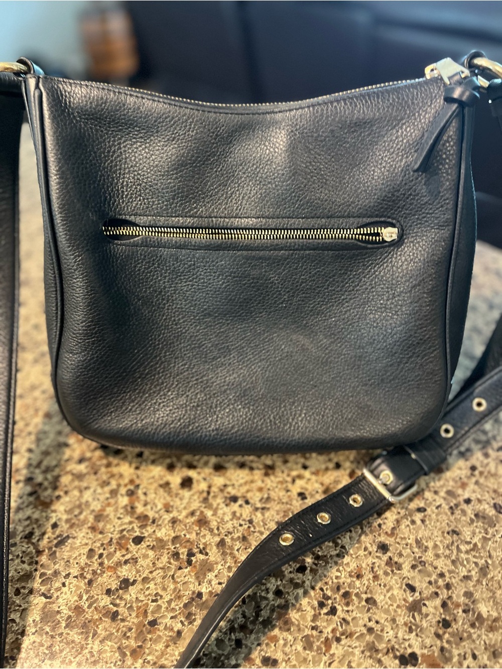 Coach Black Pebbled Leather Shoulder Bag with Gold Hardware